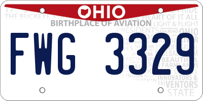 OH license plate FWG3329