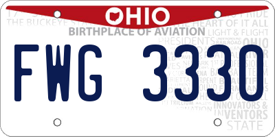 OH license plate FWG3330