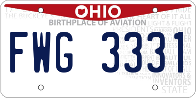 OH license plate FWG3331