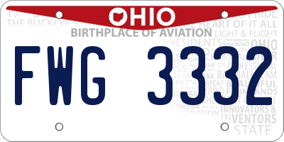 OH license plate FWG3332