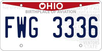 OH license plate FWG3336