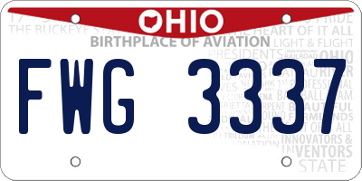 OH license plate FWG3337