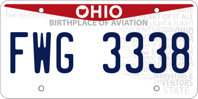 OH license plate FWG3338