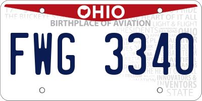 OH license plate FWG3340