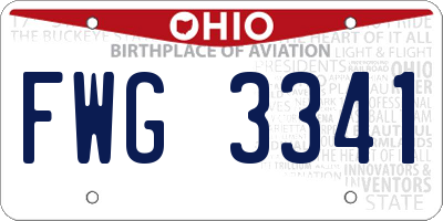 OH license plate FWG3341