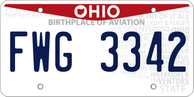 OH license plate FWG3342