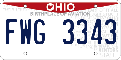 OH license plate FWG3343