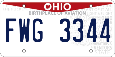 OH license plate FWG3344