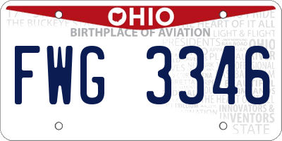 OH license plate FWG3346