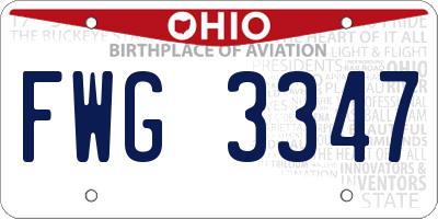 OH license plate FWG3347