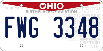 OH license plate FWG3348