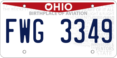 OH license plate FWG3349