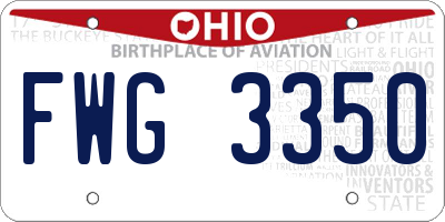 OH license plate FWG3350