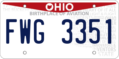 OH license plate FWG3351