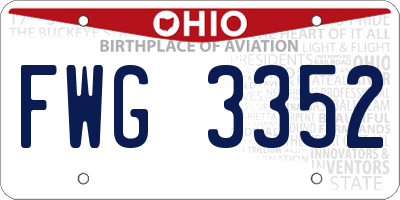 OH license plate FWG3352