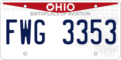 OH license plate FWG3353