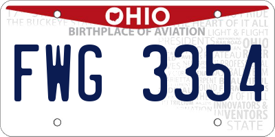 OH license plate FWG3354