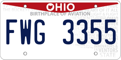 OH license plate FWG3355