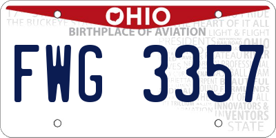 OH license plate FWG3357