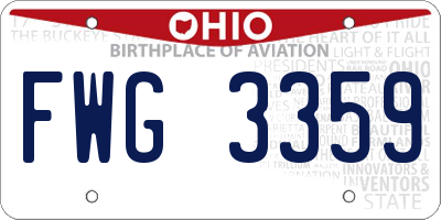 OH license plate FWG3359