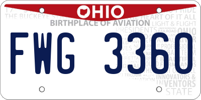 OH license plate FWG3360