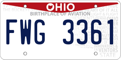 OH license plate FWG3361