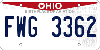 OH license plate FWG3362