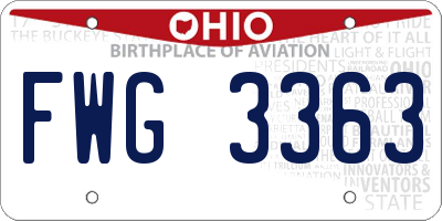 OH license plate FWG3363