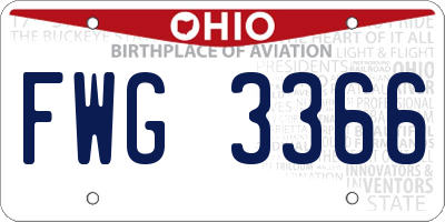 OH license plate FWG3366