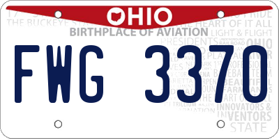 OH license plate FWG3370