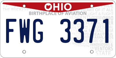 OH license plate FWG3371