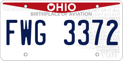 OH license plate FWG3372