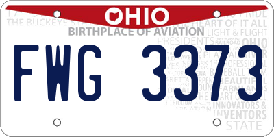 OH license plate FWG3373