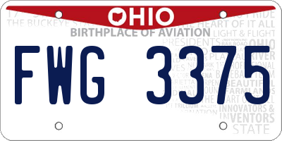 OH license plate FWG3375