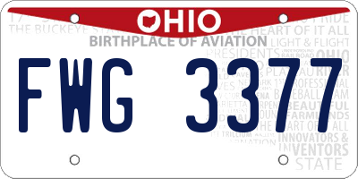 OH license plate FWG3377