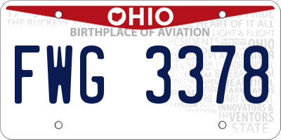 OH license plate FWG3378