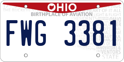 OH license plate FWG3381