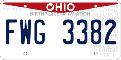 OH license plate FWG3382