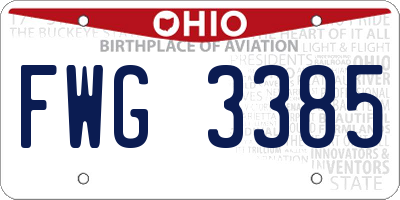 OH license plate FWG3385