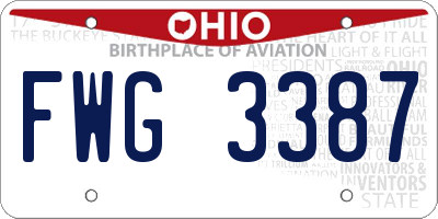 OH license plate FWG3387