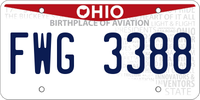 OH license plate FWG3388