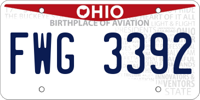 OH license plate FWG3392