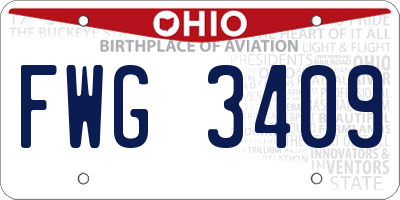 OH license plate FWG3409