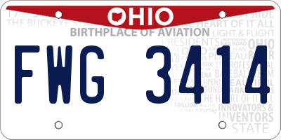 OH license plate FWG3414