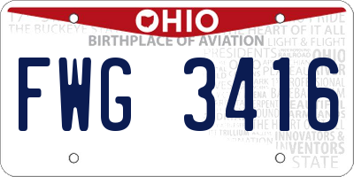 OH license plate FWG3416