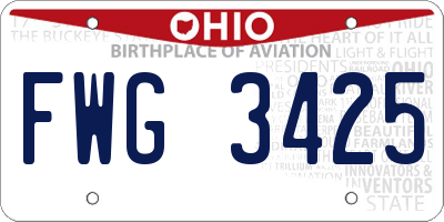 OH license plate FWG3425