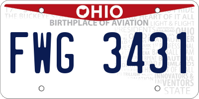 OH license plate FWG3431