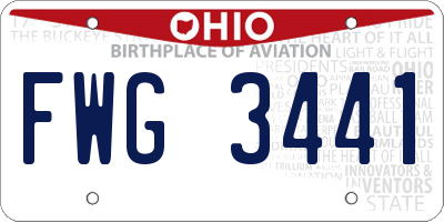 OH license plate FWG3441
