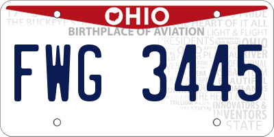 OH license plate FWG3445