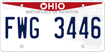 OH license plate FWG3446